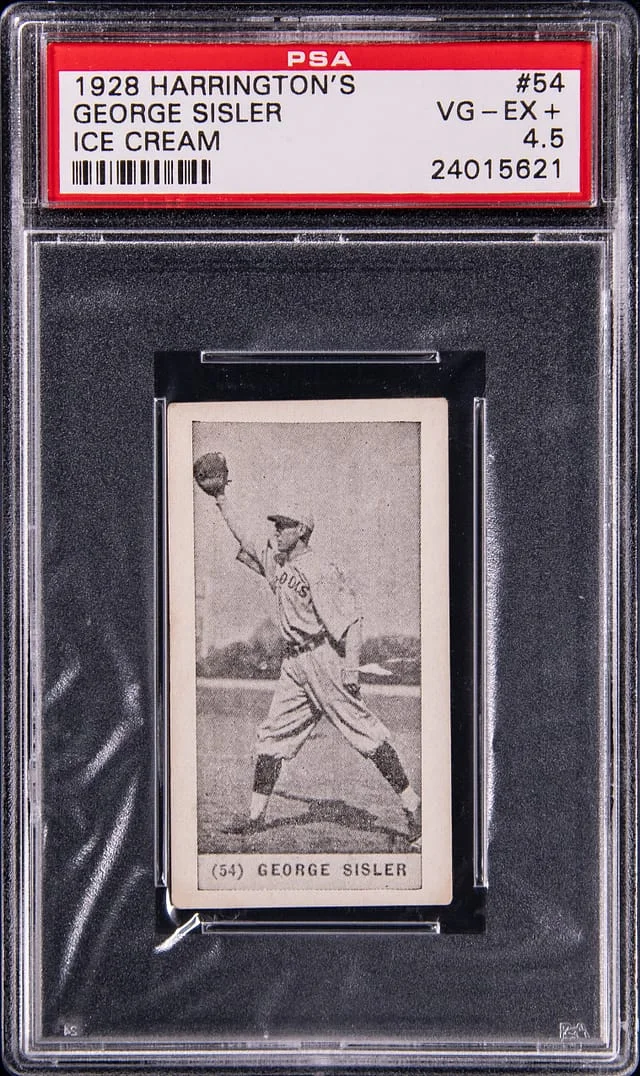1928 F50 Harrington's Ice Cream George Sisler #54 card image