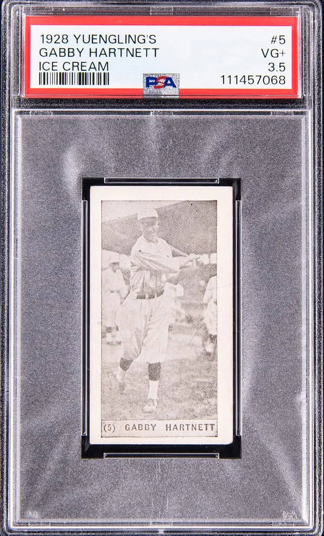 1928 F50 Yuengling's Ice Cream Gabby Hartnett #5 card image