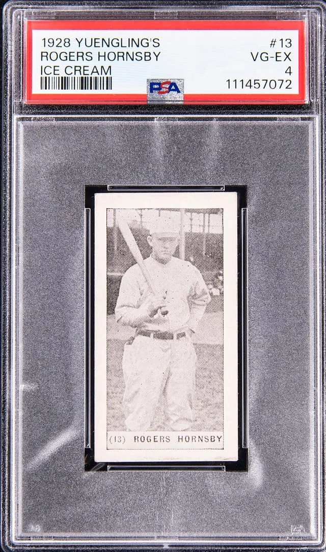 1928 F50 Yuengling's Ice Cream Rogers Hornsby #13 card image