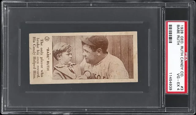 1928 George Ruth Candy Company Babe Ruth #3 card image