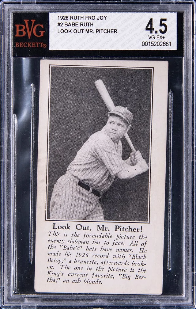 1928 Ruth Fro-Joy Ice Cream Babe Ruth, Look Out Mr. Pitcher #2 card image