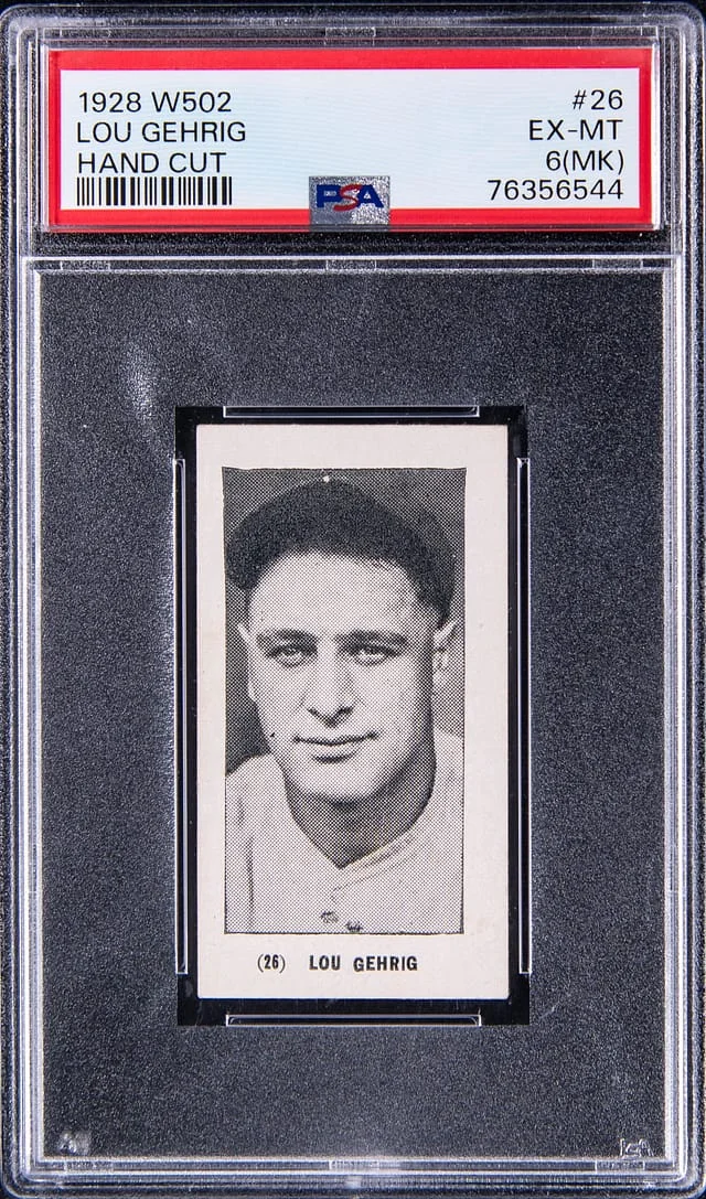 1928 W502 Hand Cut Lou Gehrig #26 card image
