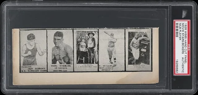 1928 W565 Boxers/MLB Player/Movie Stars Hand Cut Panel - Featuring Harry Heilmann, Lon Chaney #5-Card card image