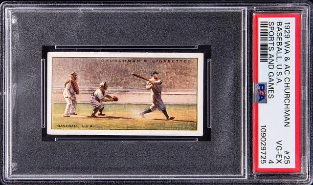 1929 W.A. & A.C. Churchman Sports and Games Baseball/Babe Ruth #25 card image