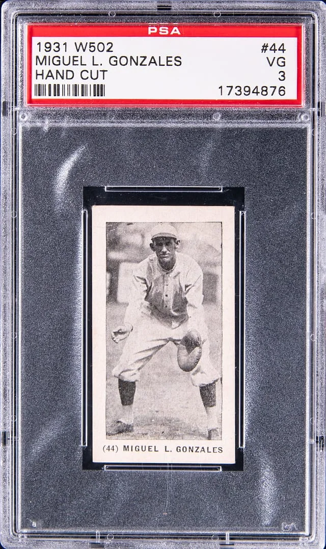 1931 W502, Hand Cut Miguel L. Gonzales #44 card image