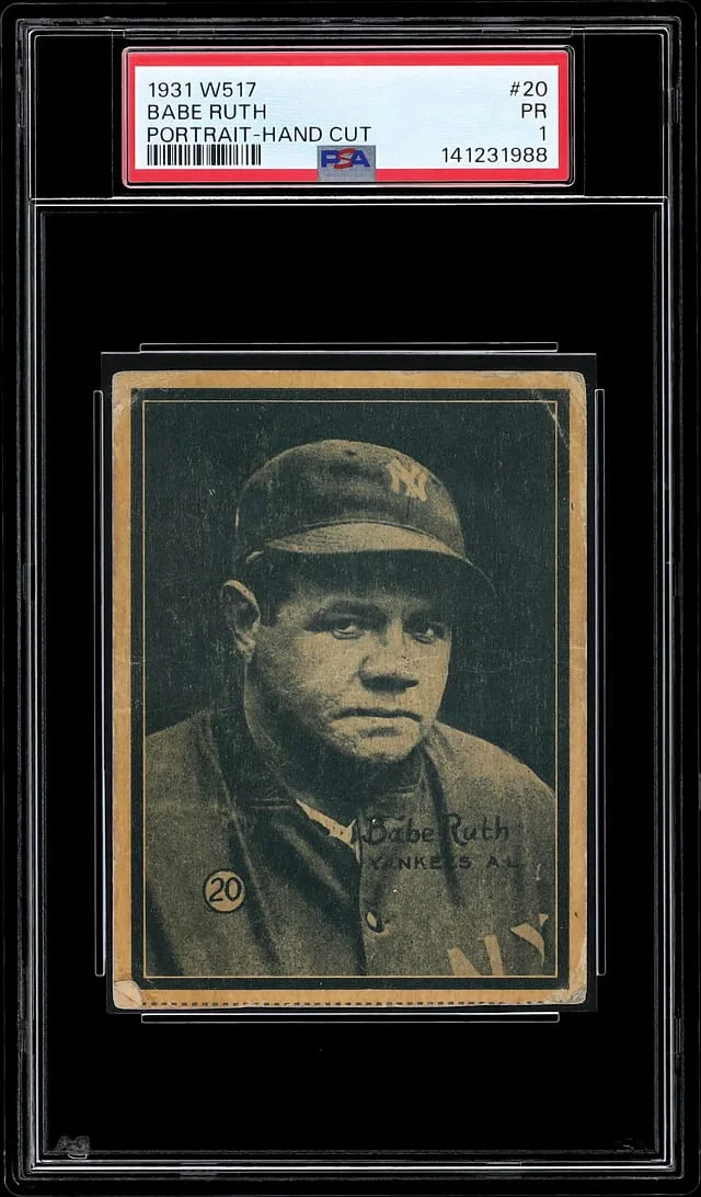 1931 W517 Babe Ruth, Portrait-Hand Cut #20 card image