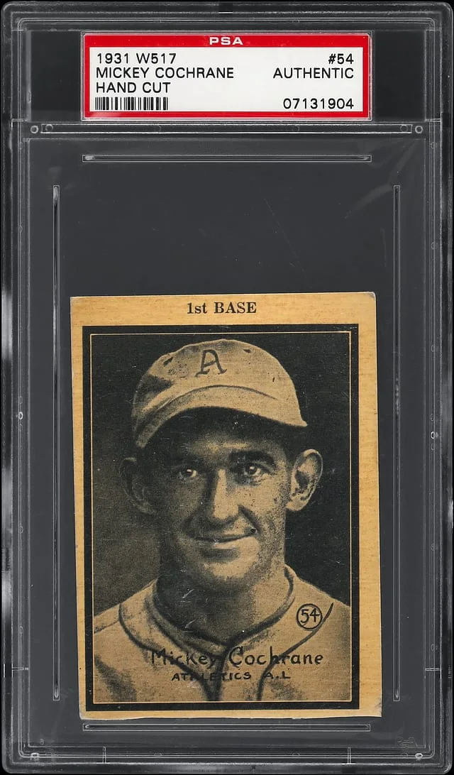 1931 W517 Mickey Cochrane, Hand Cut #54 card image