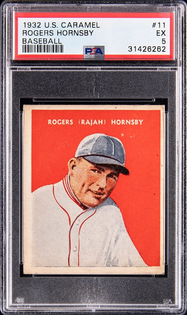 1932 R328 U.S. Caramel Rogers (Rajah) Hornsby, Baseball #11 card image