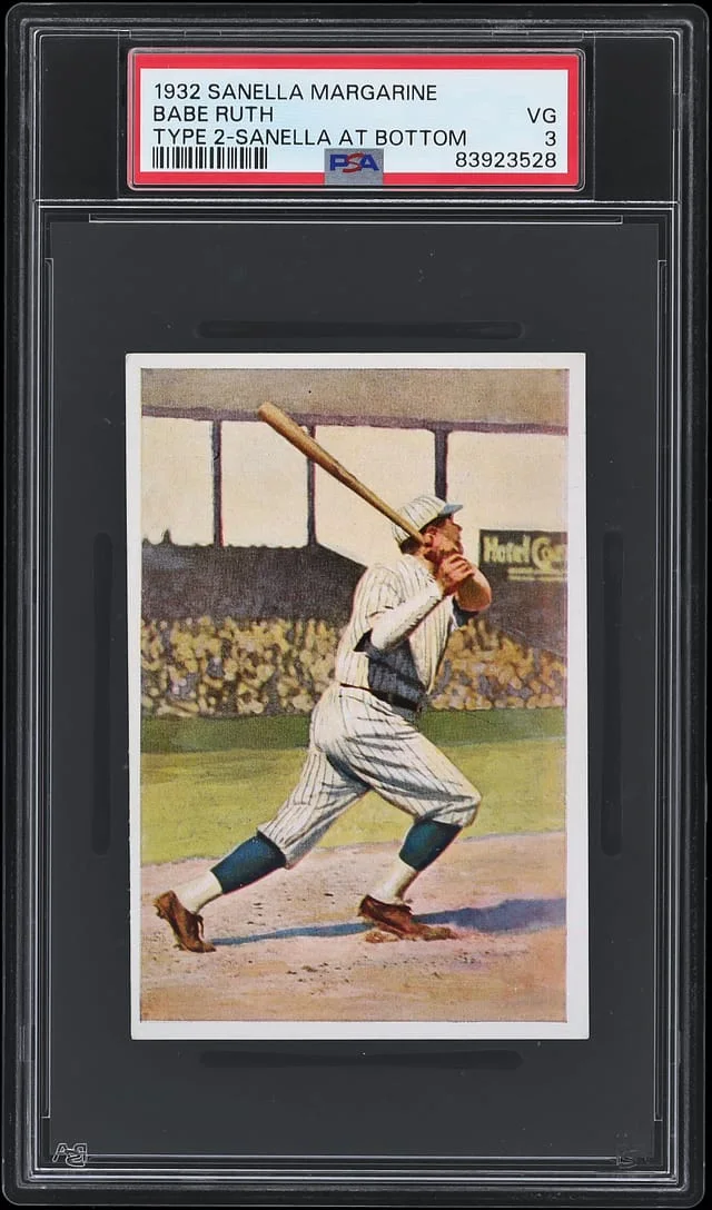 1932 Sanella Margarine Babe Ruth, Type at Bottom #2-Sanella card image