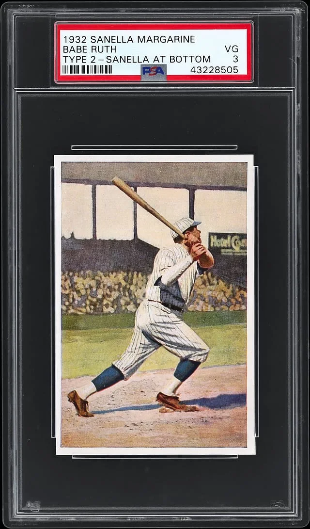 1932 Sanella Margarine Babe Ruth, Type (Sanella at Bottom) #2 card image