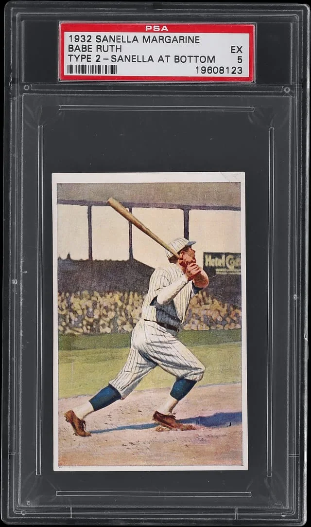 1932 Sanella Margarine Type Sanella at Bottom Babe Ruth #2 card image