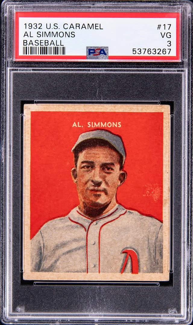 1932 U.S. Caramel Baseball Al Simmons #17 card image