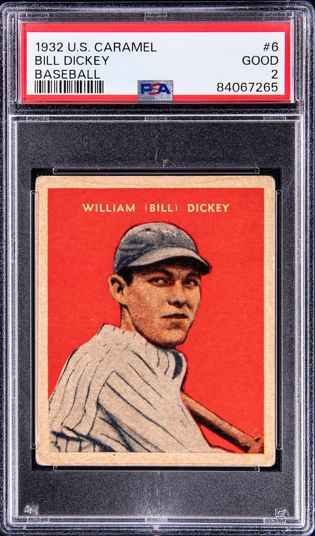 1932 U.S. Caramel Baseball Bill Dickey #6 card image