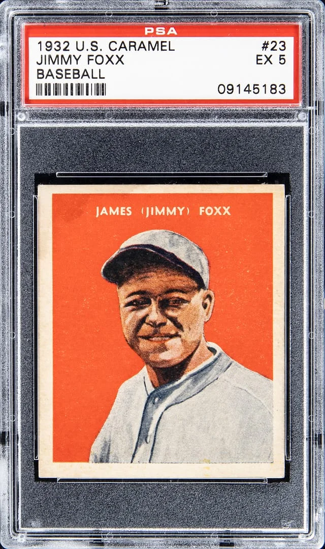 1932 U.S. Caramel Baseball Jimmy Foxx, Baseball #23 card image