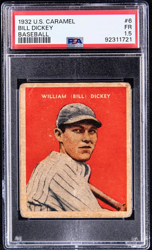 1932 U.S. Caramel Bill Dickey, Baseball #6 card image