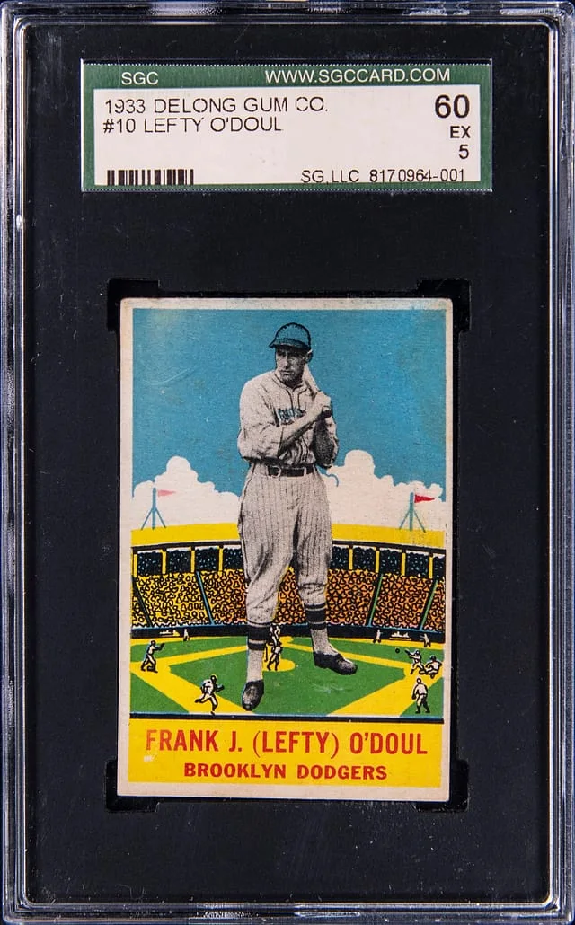 1933 DeLong Gum Co. Lefty O'Doul #10 card image