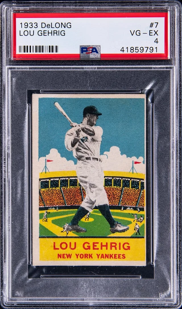 1933 DeLong Lou Gehrig #7 card image