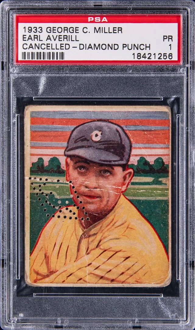 1933 George C. Miller Diamond Punch Earl Averill (Cancelled) #NNO card image