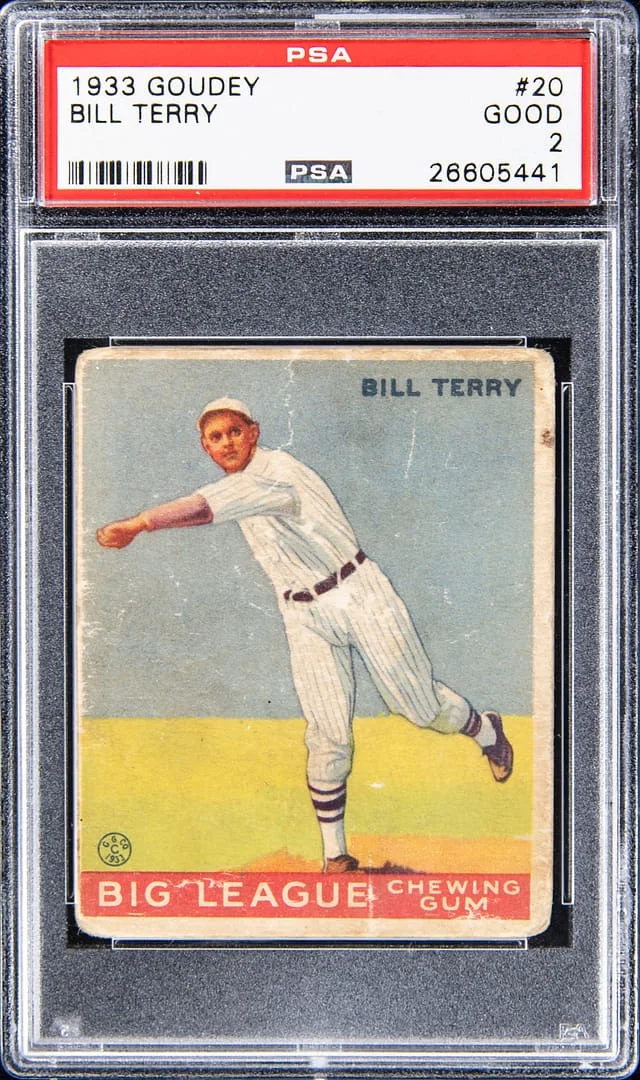 1933 Goudey Bill Terry #20 card image