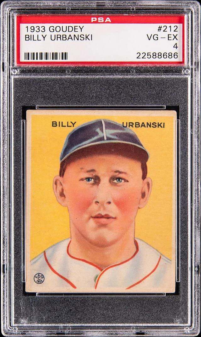 1933 Goudey Billy Urbanski #212 card image