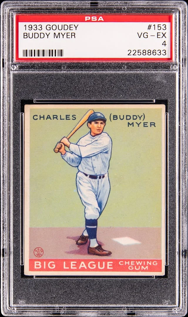 1933 Goudey Buddy Myer #153 card image
