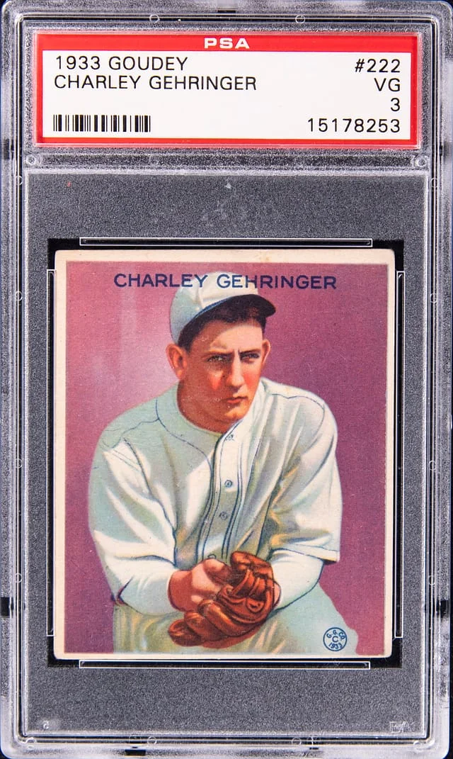 1933 Goudey Charley Gehringer #222 card image