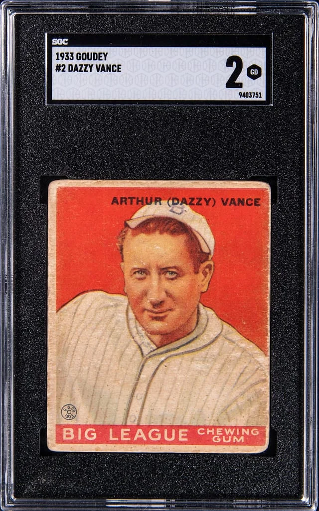 1933 Goudey Dazzy Vance #2 card image