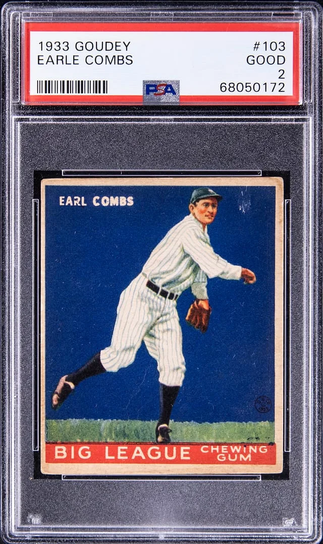 1933 Goudey Earle Combs #103 card image