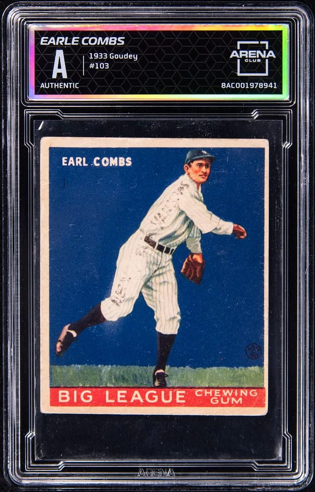 1933 Goudey Earle Combs - AC Authentic #103 card image