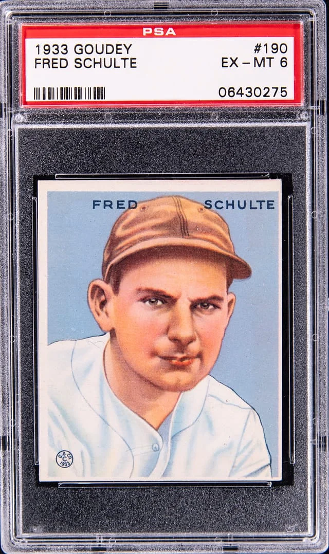1933 Goudey Fred Schulte #190 card image