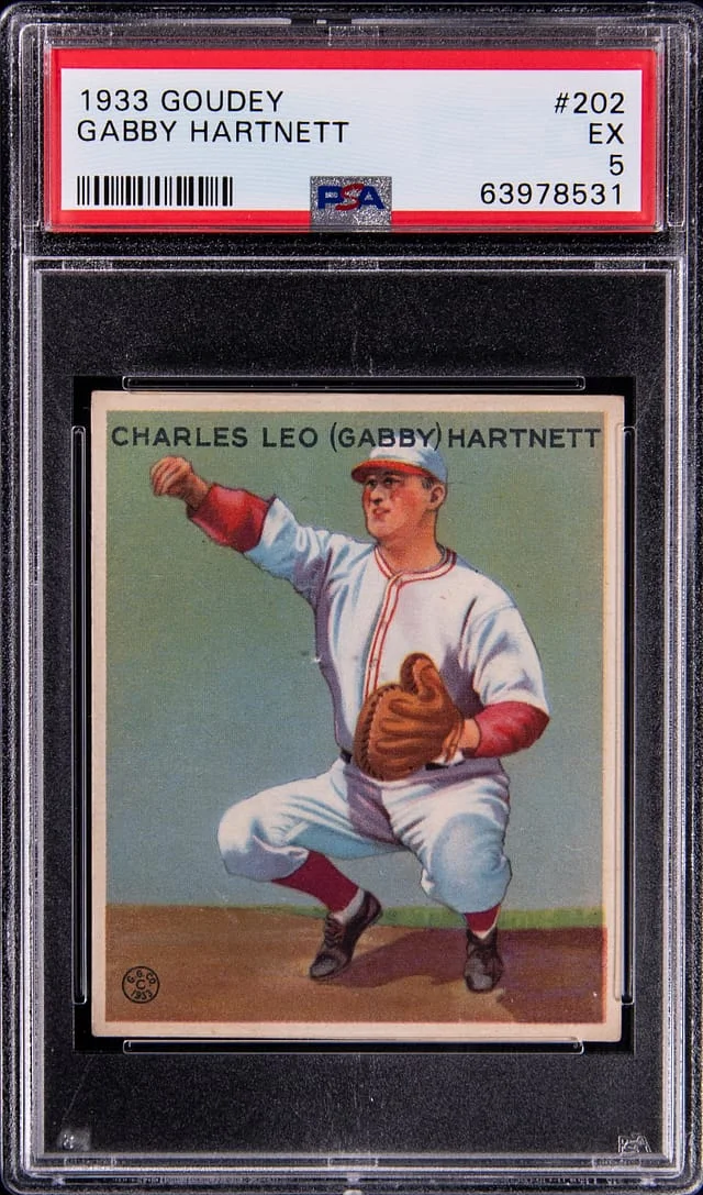 1933 Goudey Gabby Hartnett #202 card image
