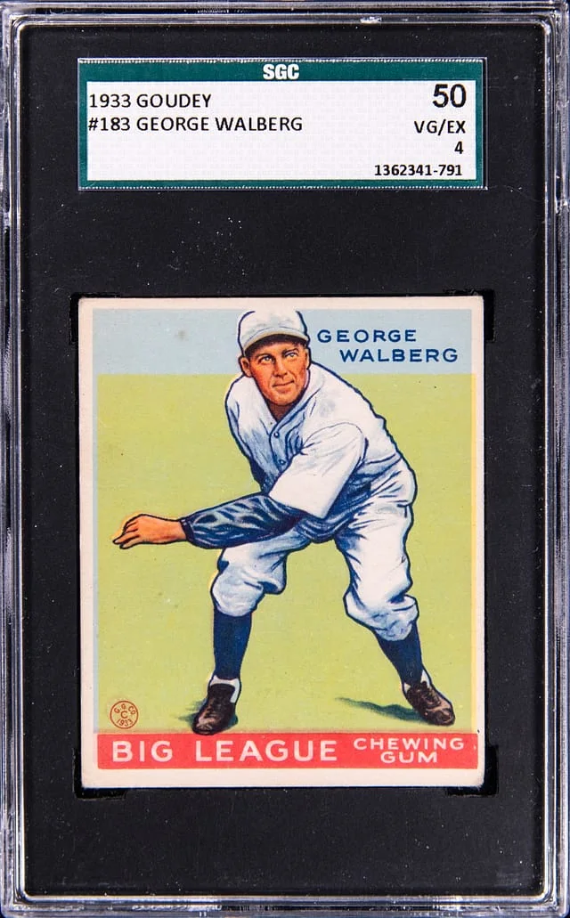 1933 Goudey George Walberg #183 card image