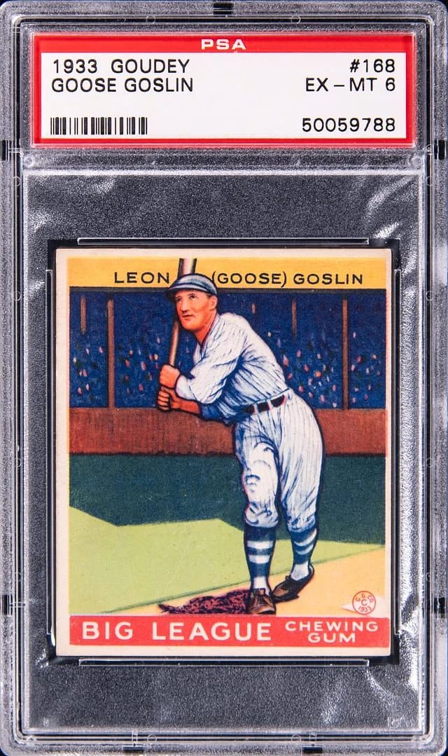 1933 Goudey Goose Goslin #168 card image