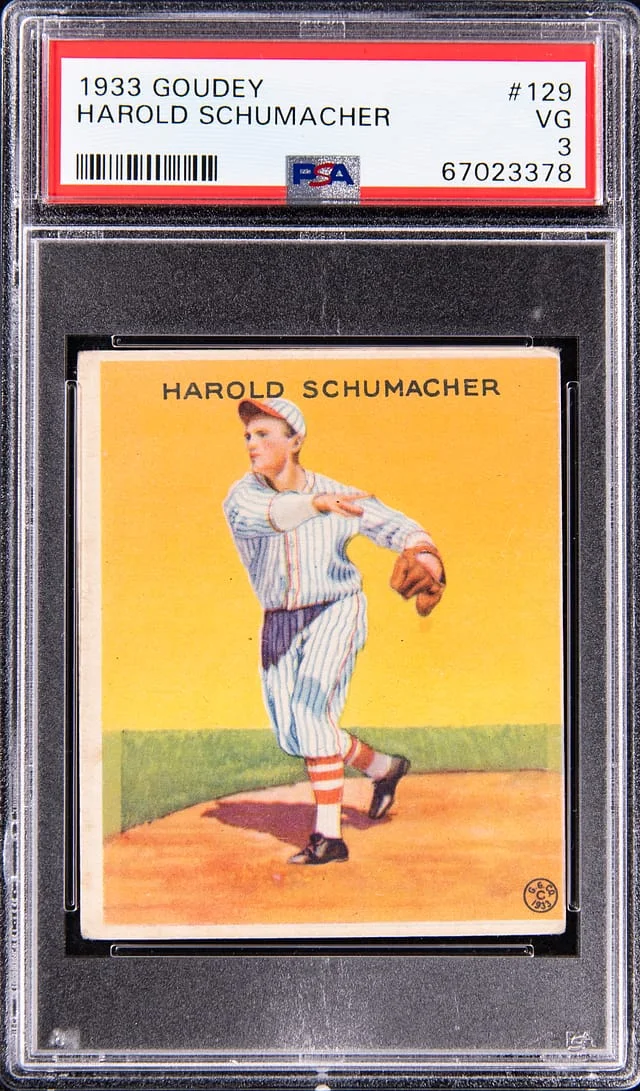1933 Goudey Harold Schumacher #129 card image