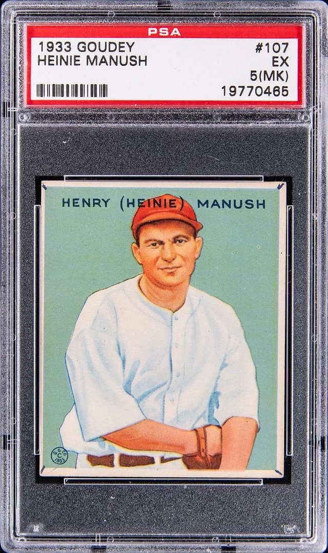 1933 Goudey Heinie Manush #107 card image