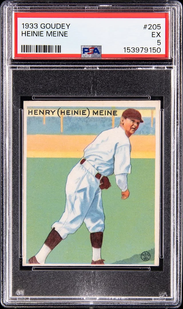 1933 Goudey Heinie Meine #205 card image