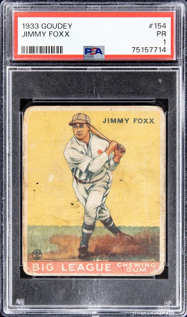 1933 Goudey Jimmie Foxx #154 card image