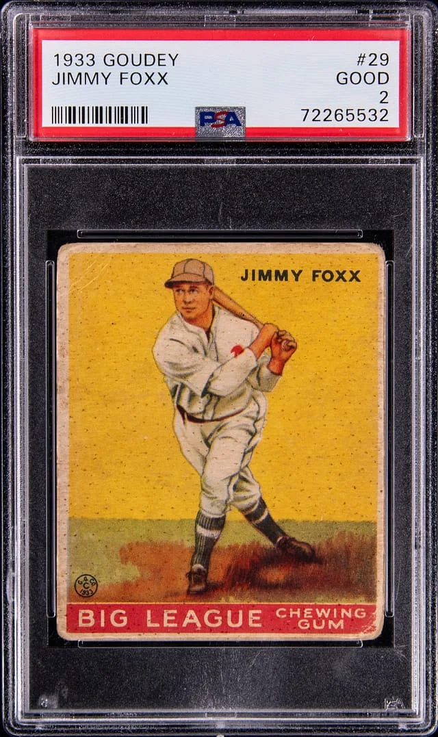 1933 Goudey Jimmie Foxx #29 card image