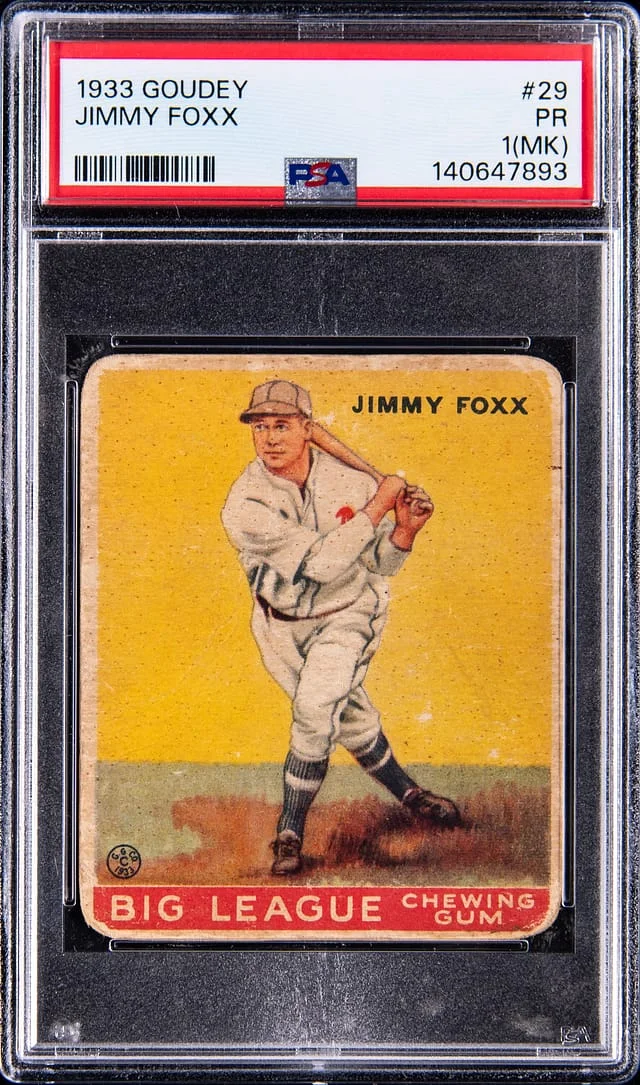 1933 Goudey Jimmy Foxx #29 card image