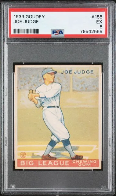 1933 Goudey Joe Judge #155 card image