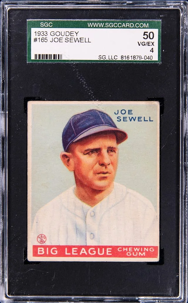 1933 Goudey Joe Sewell #165 card image