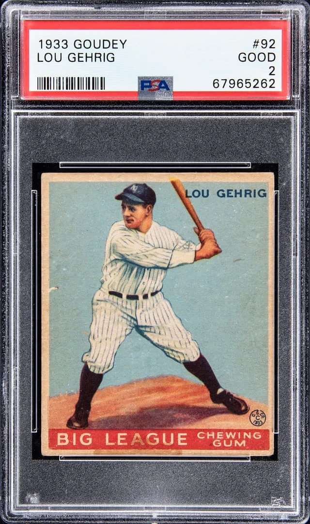 1933 Goudey Lou Gehrig #92 card image