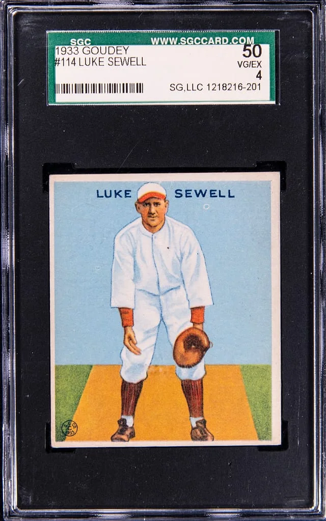 1933 Goudey Luke Sewell #114 card image