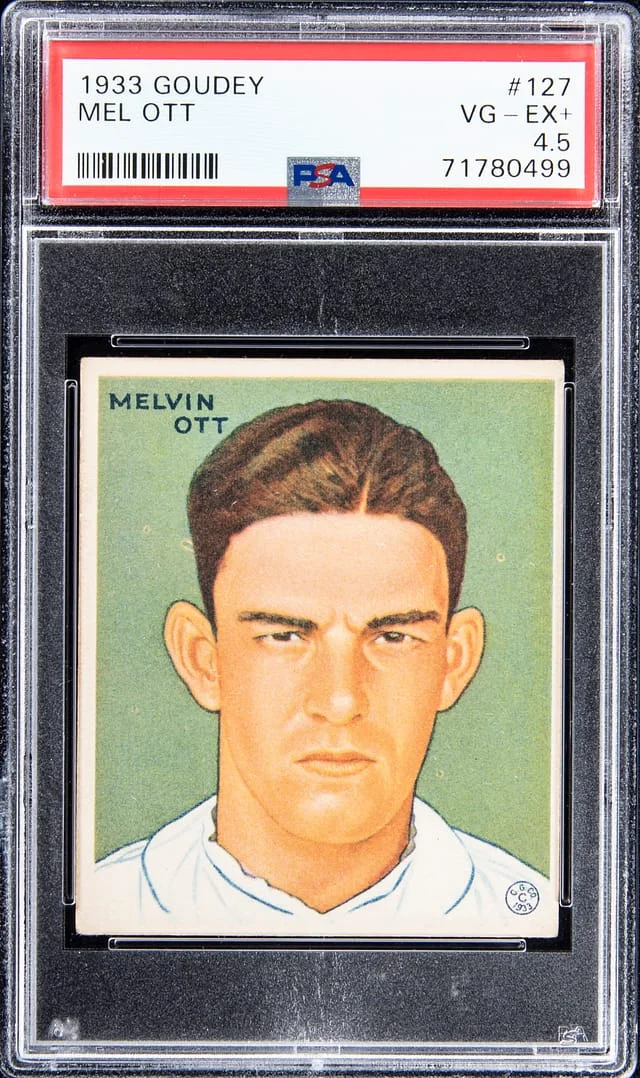 1933 Goudey Mel Ott – PGA VG-EX+ 4.5 #127 card image
