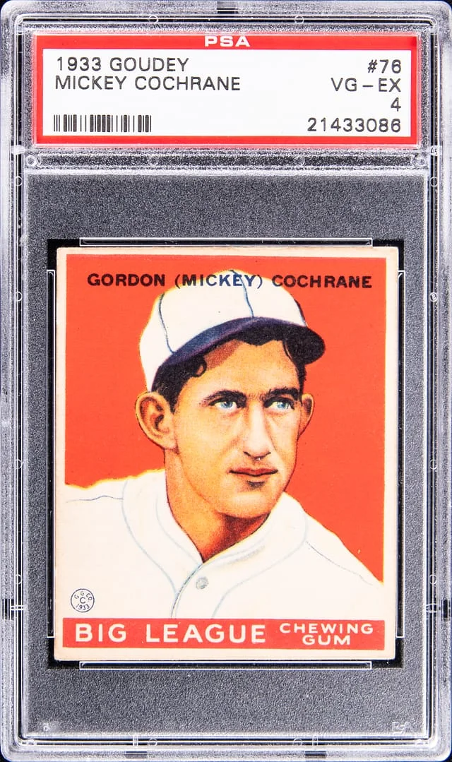 1933 Goudey Mickey Cochrane #76 card image