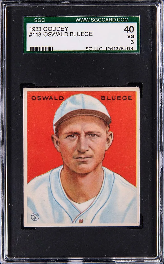1933 Goudey Oswald Bluege #113 card image