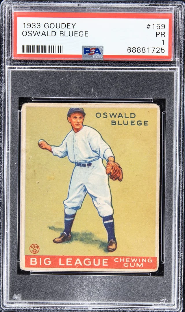 1933 Goudey Oswald Bluege #159 card image