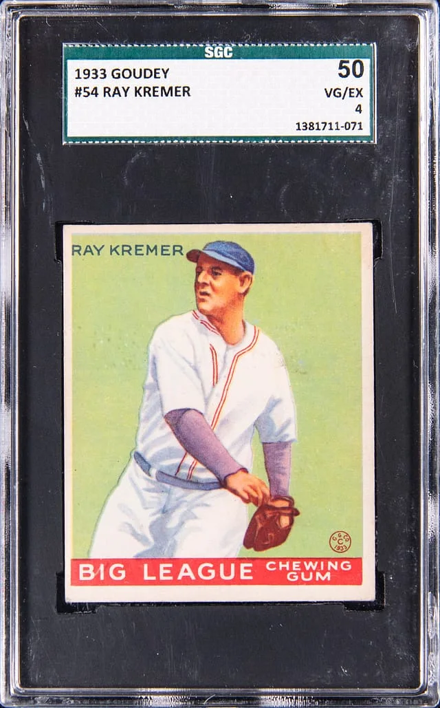 1933 Goudey Ray Kremer #54 card image