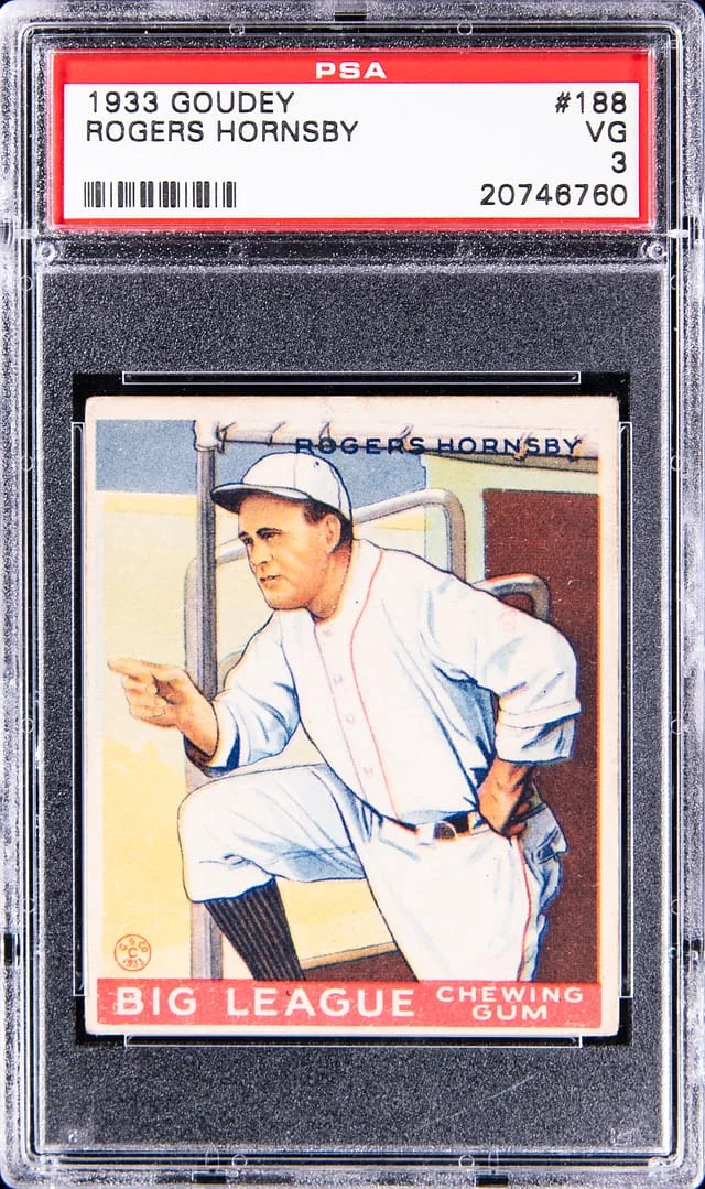 1933 Goudey Rogers Hornsby #188 card image