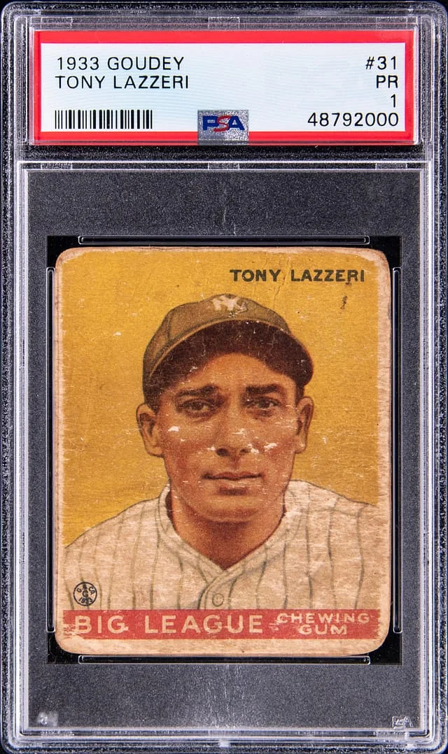 1933 Goudey Tony Lazzeri #31 card image